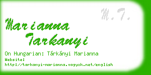 marianna tarkanyi business card